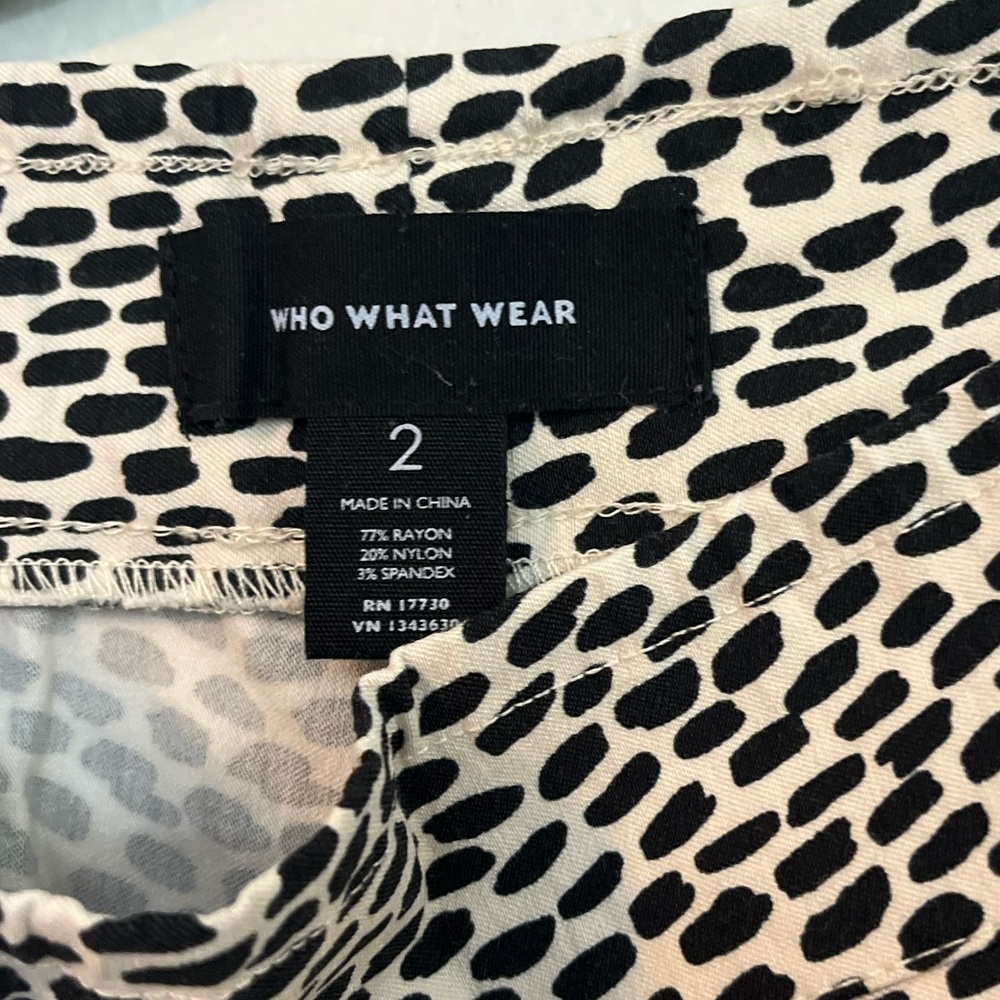 WhoWhatWear Stretchy dotted dress pants